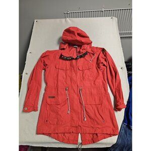 Columbia Womens Utility Long Line Salmon Pink Jacket, Size XL Drawstring